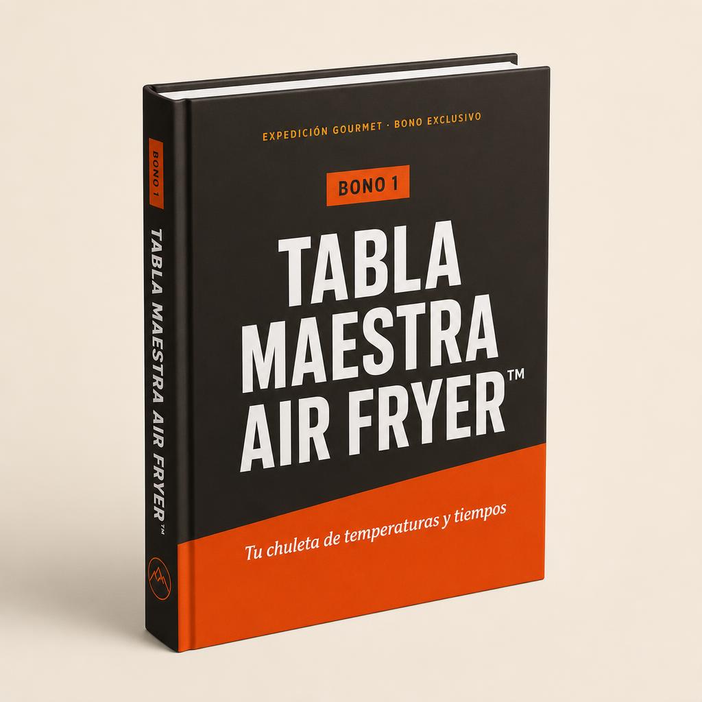 Mockup del ebook Tabla Maestra Air Fryer